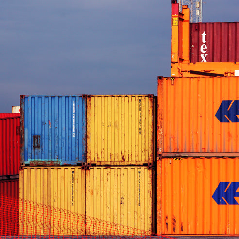 Blue Sky Orange Containers